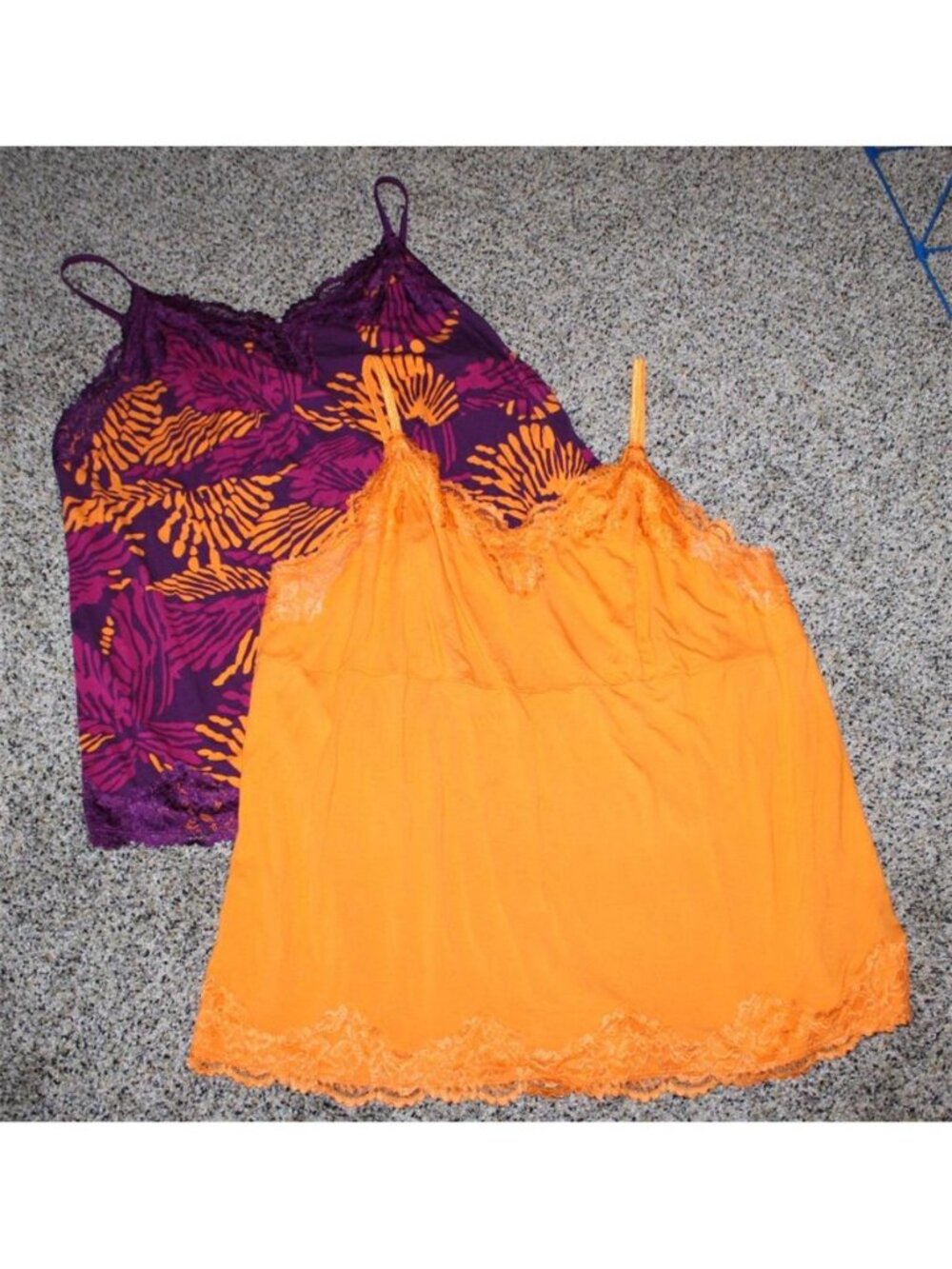 Lane Bryant Orange Printed 2x Lace Trimmed Cami Tank Y2K Style 18/20 Lot